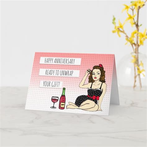 Happy Anniversary Sexy Flirty Retro Lady In Bow Card Uk