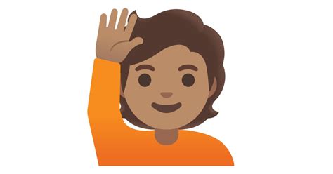 Persona Con La Mano Levantada Tono De Piel Medio Emoji