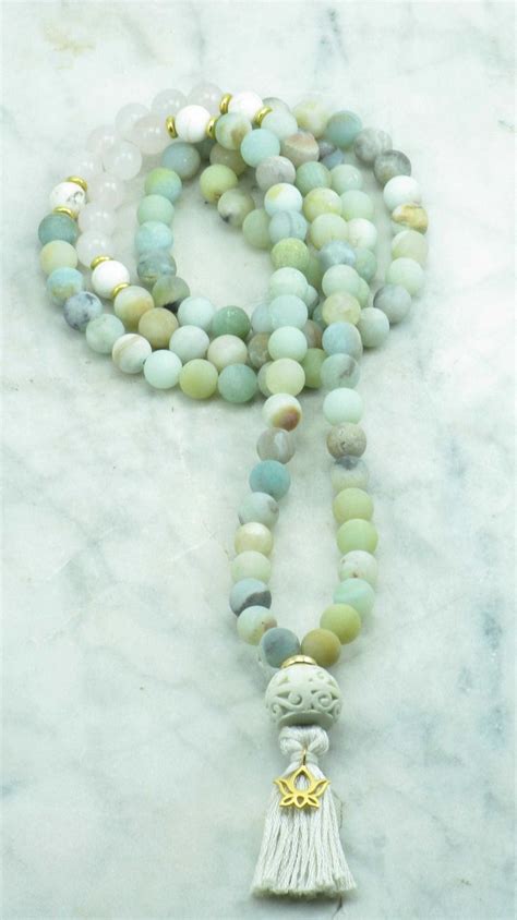 Alchemy Mala Beads 108 Amazonite Mala Beads Howlite Rose Quartz