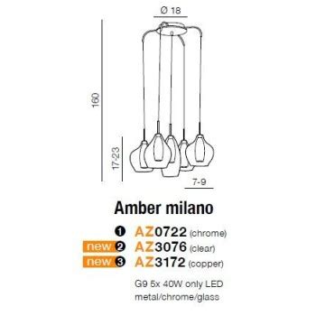 Lampa Wisz Ca Nowoczesna Amber Milano Miedziana Az Azzardo