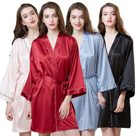 Silk Satin Kimono Satin Night Robe For Women Perfect For Sleepwear