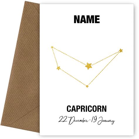 Capricorn Birthday Card For Her Or Him December And January Zodiac Bda