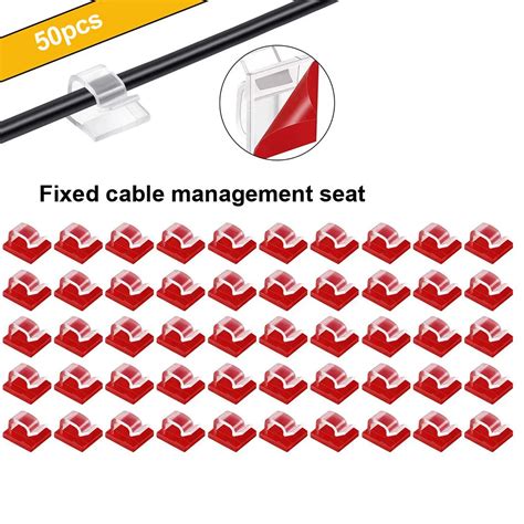 Pi Ces De Pinces De C Ble Auto Adh Sives Gestion De Cordon Noir