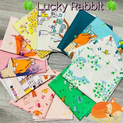 Heather Ross Fabric Rabbit Lucky Etsy