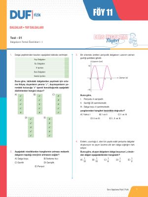 TYT FİZİK DUF FÖY 11 2023