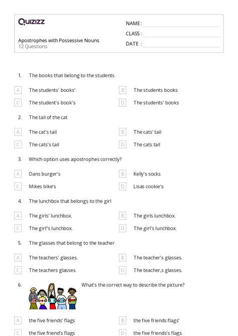 50 Apostrophes Worksheets For 6th Grade On Quizizz Free And Printable