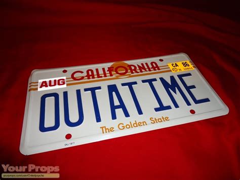 Back To The Future Time Machine License Plate replica movie prop