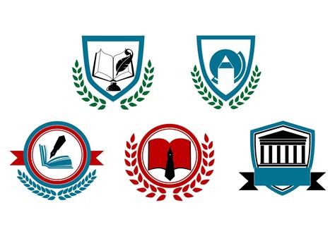 Set of abstract university or college symbols 11225372 Vector Art at ...