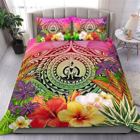 Aio Pride Vanuatu Polynesian 3 Piece Duvet Cover Set Manta Ray Tropical