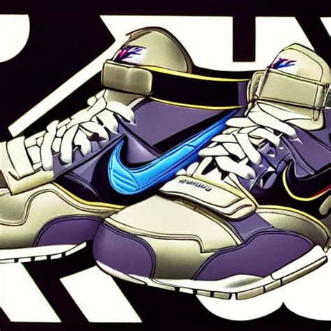 Retro Futuristic Nike Air Trainer Sneakers By Syd Stable Diffusion