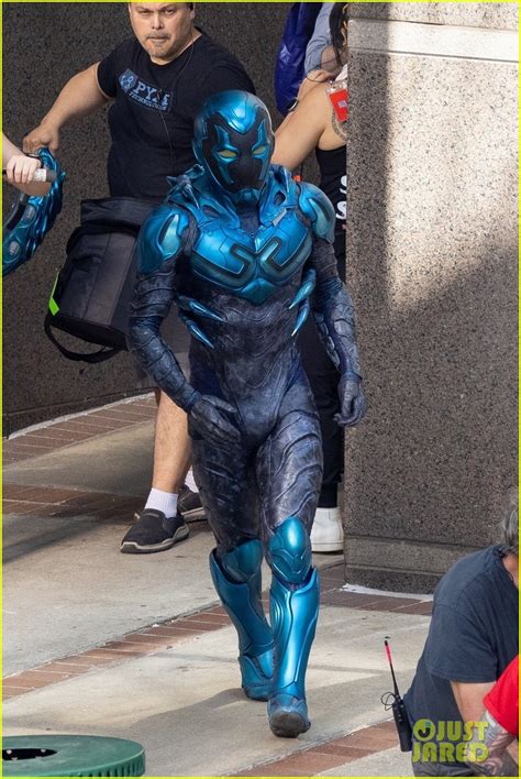 Photo: xolo mariduena gets into full costume on blue beetle set see the ...