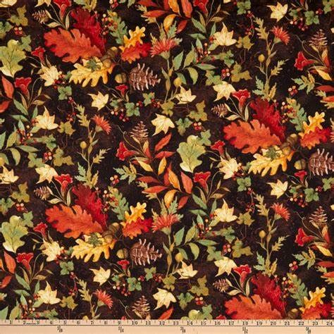 Fall Foliage on Dark Brown Background | Sew Materialistic