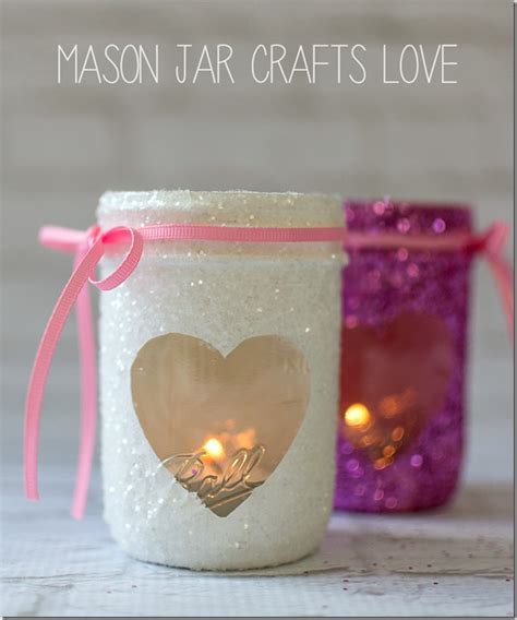 Valentine Glitter Votives - Mason Jar Crafts Love