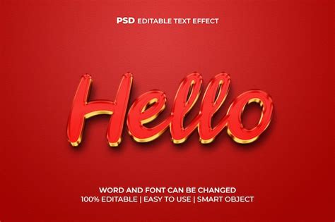 Hola Efecto De Texto Editable 3d Archivo PSD Premium