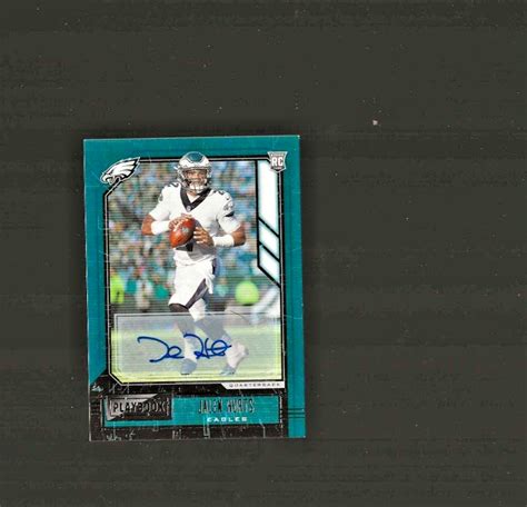 Panini Playbook Jalen Hurts Rookie Autograph Card Philadelphia