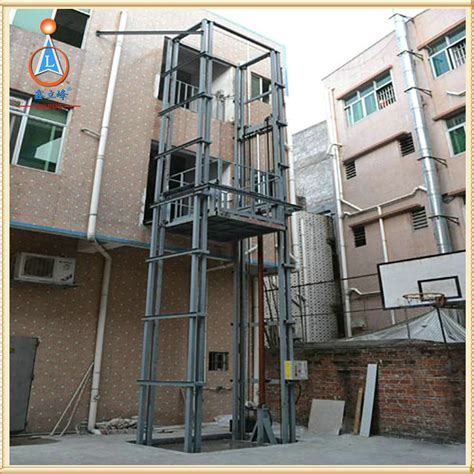 Wall Mounted Hydraulic Lifting Platform Fixed Guideway Freight