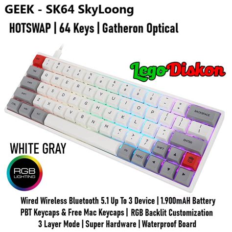 Jual Geek Sk S Skyloong Bluetooth Hot Swap Optical Mechanical Keyboard