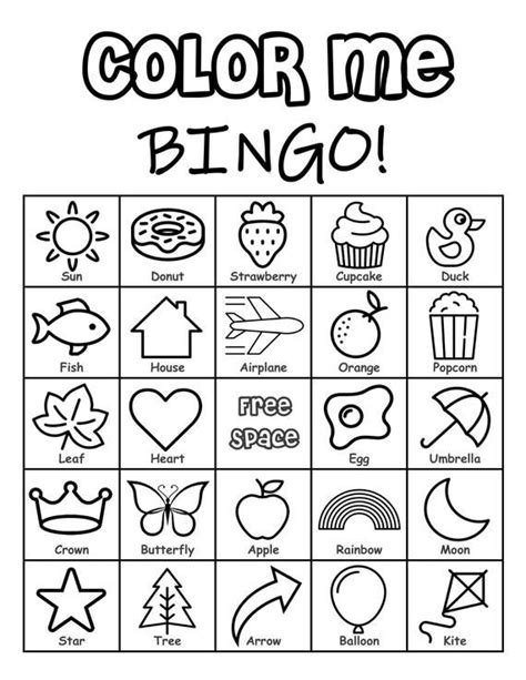 Bingo Cards 50 Cards Prints 1 Per Page Picture Bingo Etsy Bingo