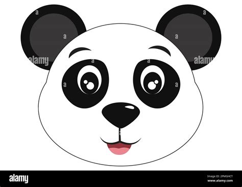 Icon of Cute Panda Face. Animals. Vector Panda Bear Face Stock Vector ...