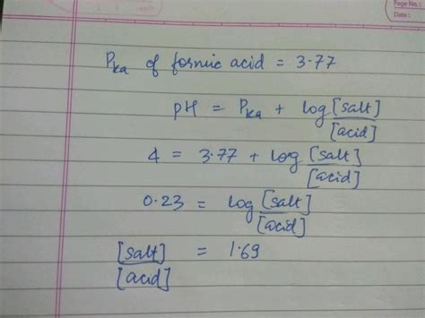 To A 50 ML Of 0 05M Formic Acid How Much Volume Of 0 10M Sodium Formate