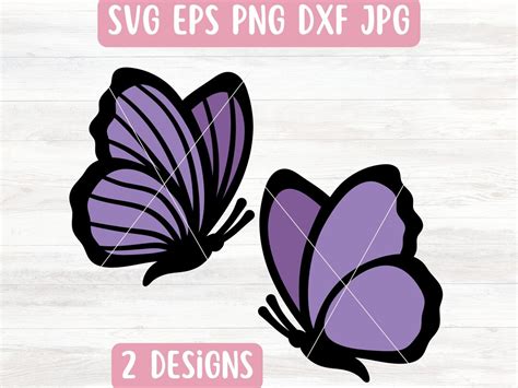 Side Butterfly SVG File For Cricut Layered Butterfly SVG For