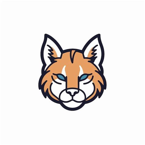 Premium Vector | A bobcat head with blue eyes