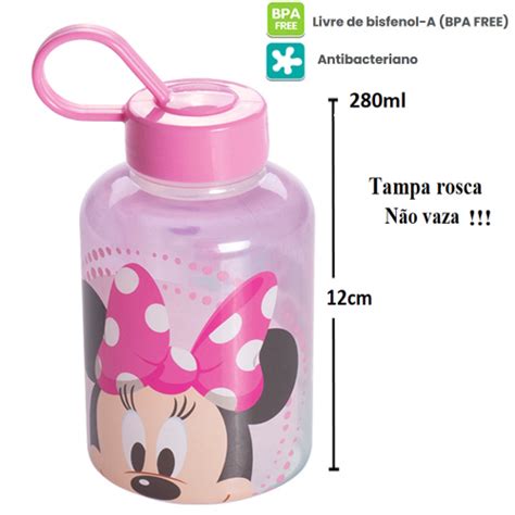 Kit Lanche Escola Minnie Garrafa Potes Lancheira Infantil Submarino