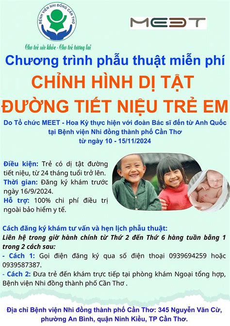 Phẫu thuật miễn phí chỉnh hình dị tật đường tiết niệu ở trẻ em Báo