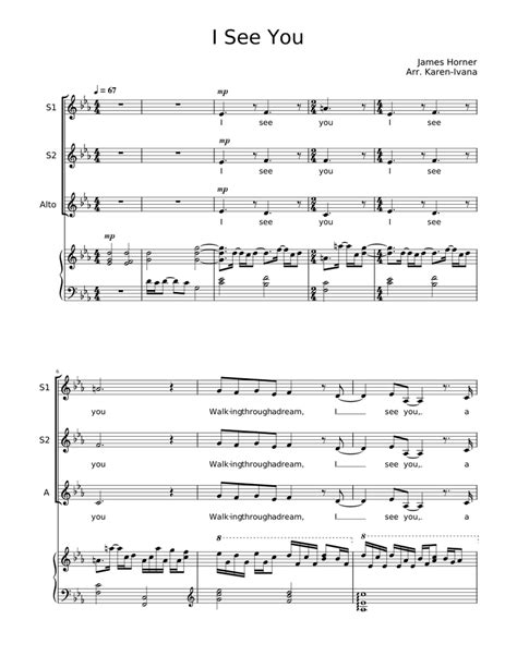 I See You (Theme From Avatar) – James Horner (SSA) Sheet music for ...