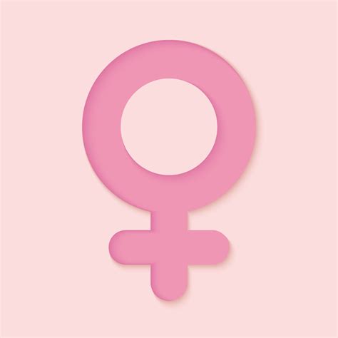 Female Sex Icon In Paper Cut Style Minimalistic Symbol On Pink