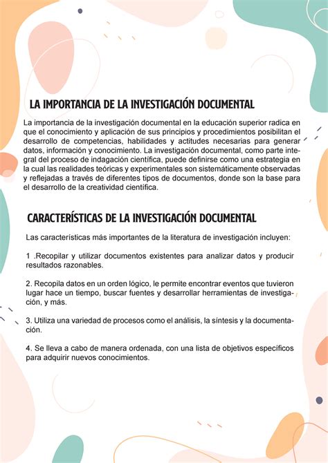 Unidad COMPLETA La importancia de la investigación documental en la