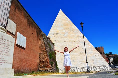 Pyramid of Cestius, one of the best-preserved ancient buildings in Rome.