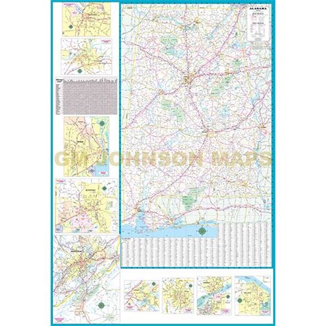 Alabama / Georgia State Map - GM Johnson Maps