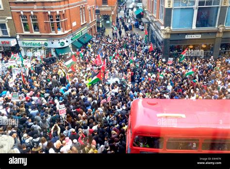 London Uk 11th July 2014 View Of Blocked Kensington High Street