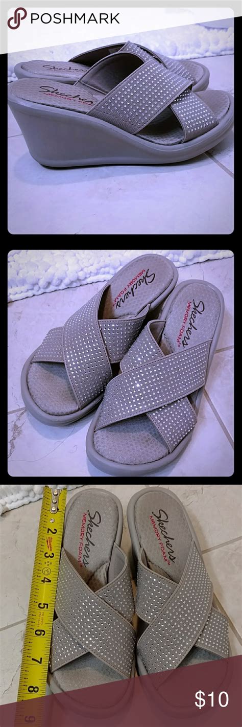 Skechers Memory Foam Jewelled Sandals | Jeweled sandals, Sandals, Skechers