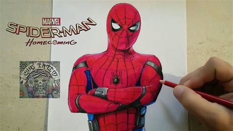 Como Dibujo A Spider Man Homecoming Realista L How To Draw Spiderman