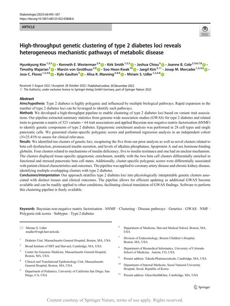 High Throughput Genetic Clustering Of Type 2 Diabetes Loci Reveals