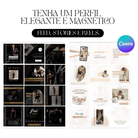 Pack Canva Minimalista Templates Edit Veis Paletas Elo