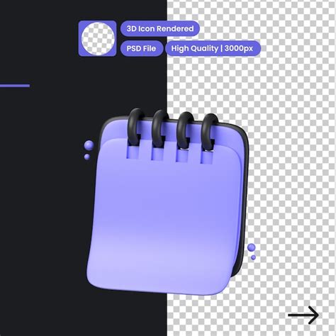 Ilustração Psd 3d De Um Caderno Psd Premium