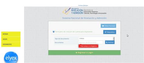 Tutorial Pasos Crear Cuenta Examen EAES Senescyt 2025 admisión elyex