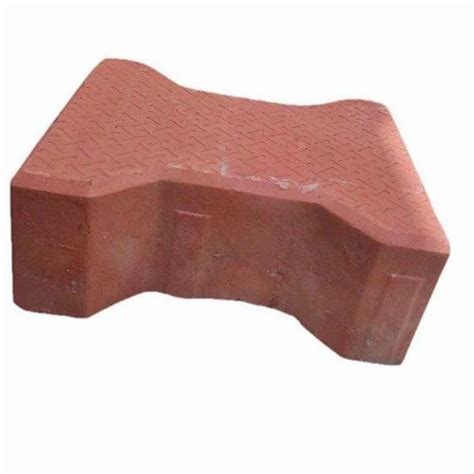 Concrete Red 80mm I Shape Interlocking Paver Block For Pavement At Rs