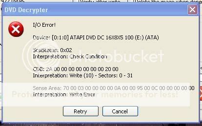 I/O Error when trying to burn using DVD Decrypter | AfterDawn ...