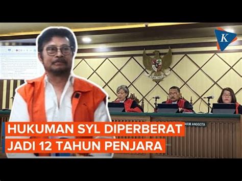 Hukuman Syahrul Yasin Limpo Diperberat Jadi Tahun Penjara Youtube