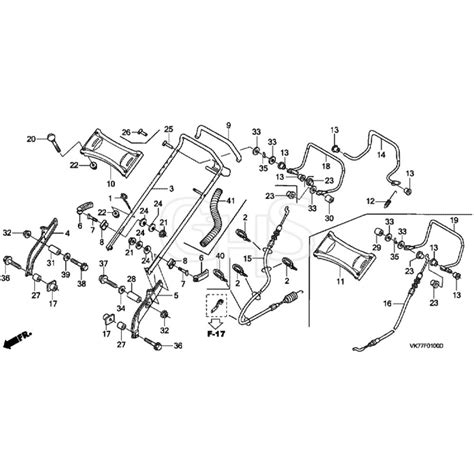 Honda HRX426C QXE MATF 1030001 Handle Pipe Diagram GHS