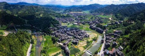 航拍三江侗族程阳八寨村寨全景 田园田野 自然风景 摄影素材 汇图网