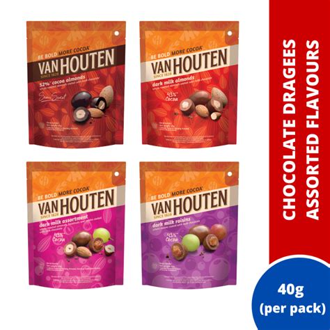 Van Houten Dark Milk Chocolate Dragees Assorted Flavors G Pack