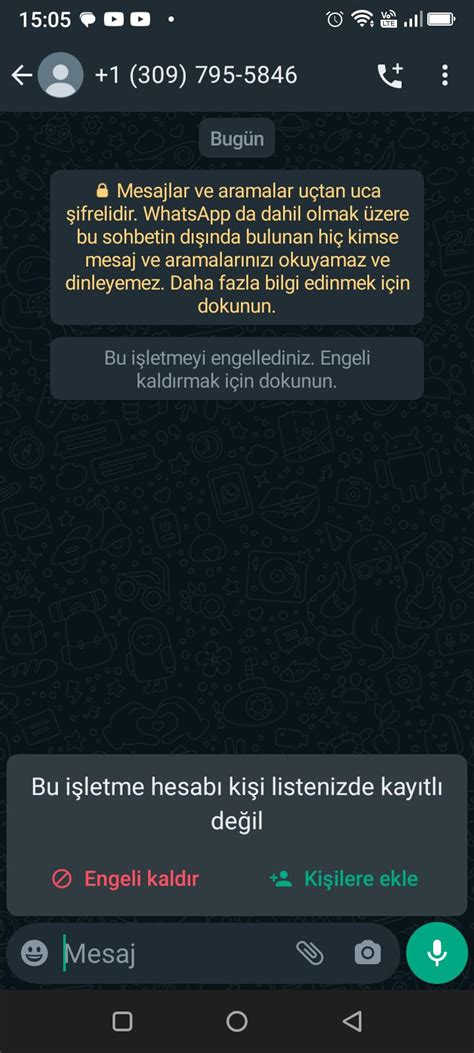 WhatsApp 1 309 795 58 46le Başlayan Numaradan WhatsApp Üzerinden