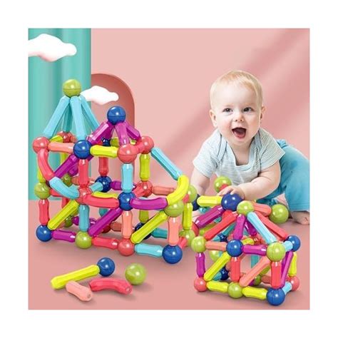 Bloc Construction Magnetique Enfant 64 Pièces Jeux Construction Mag