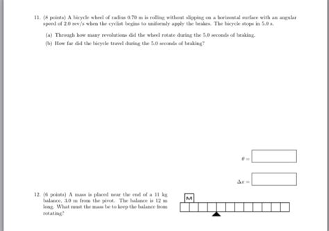 Solved Points A Bicyele Wheel Of Radius M Is Chegg