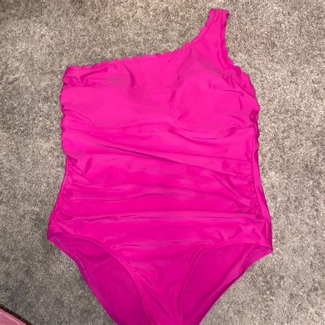 Kona Sol Swim Hot Pink One Shoulder Bathing Suit Poshmark